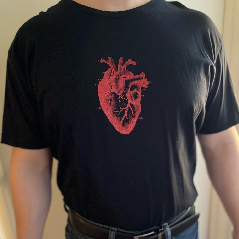 American Apparel, Anatomy of a heart T-shirt, new condition. Sz: XXL